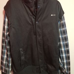 Aperture mens fleece zip/button hoodie